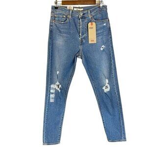 NWT Levi's Wedgie Skinny High Rise Distressed Jeans 29 Western Casual Classic